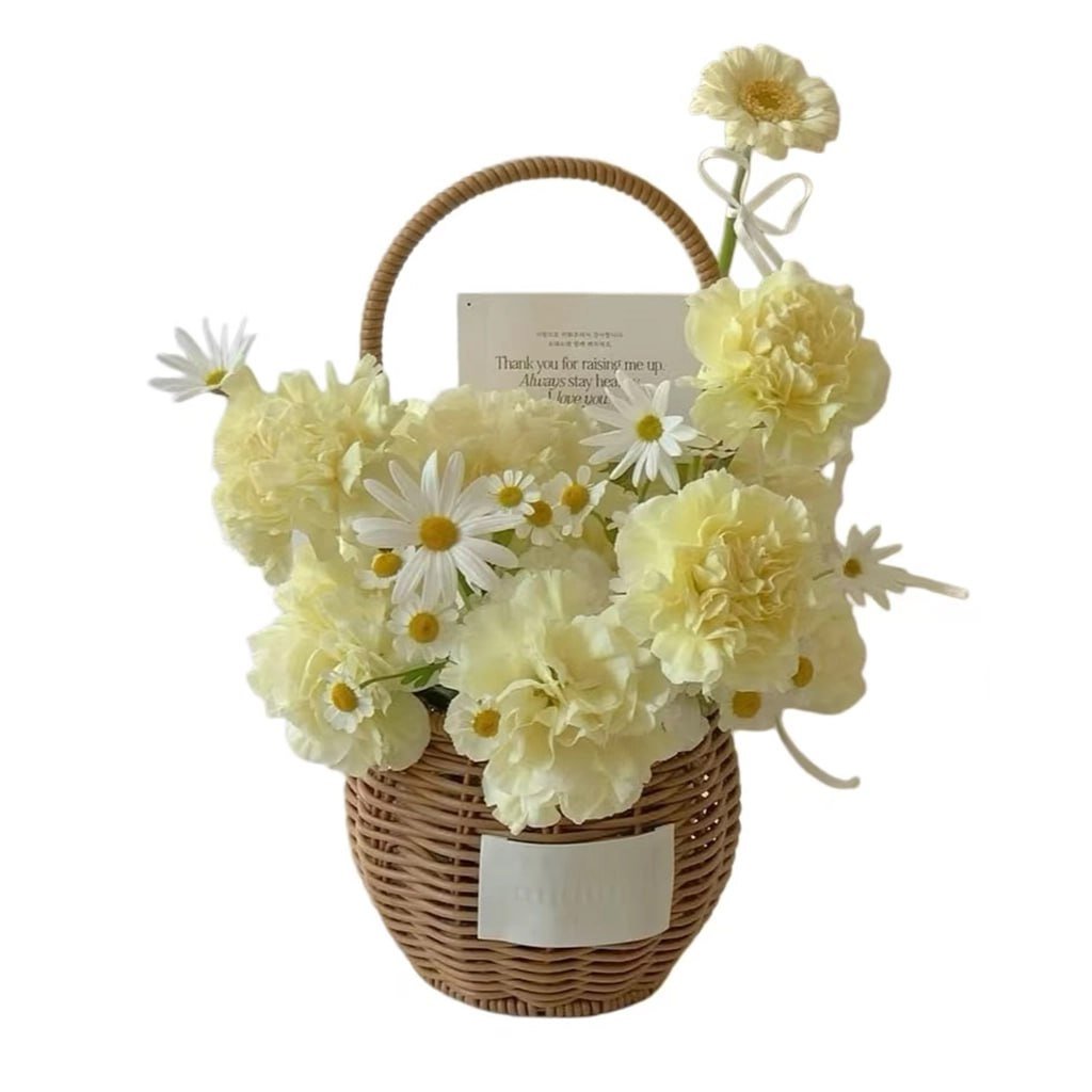 Soft Yellow Daisy Basket