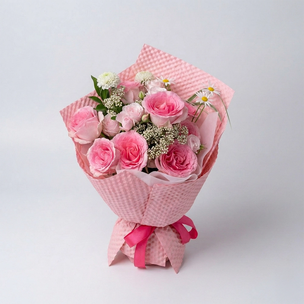 Pink Bloom & Wishes Bouquet · 粉色绽放与祝福