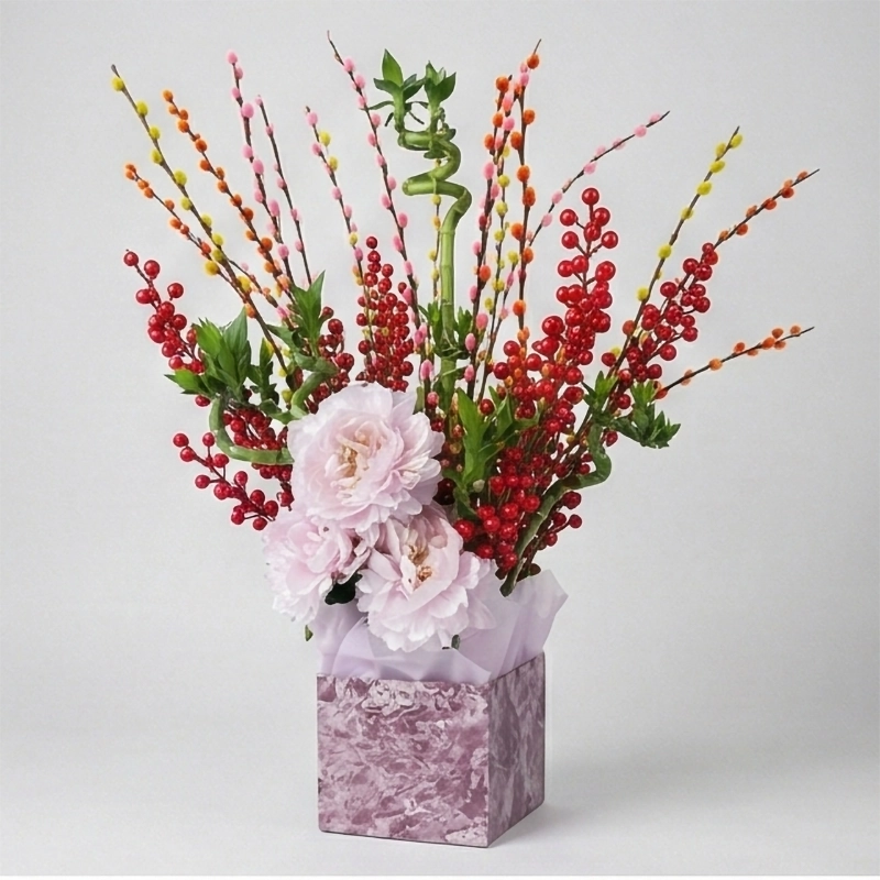 Splendid Prosperity Bamboo & Willow Centerpiece · 锦绣富贵竹木