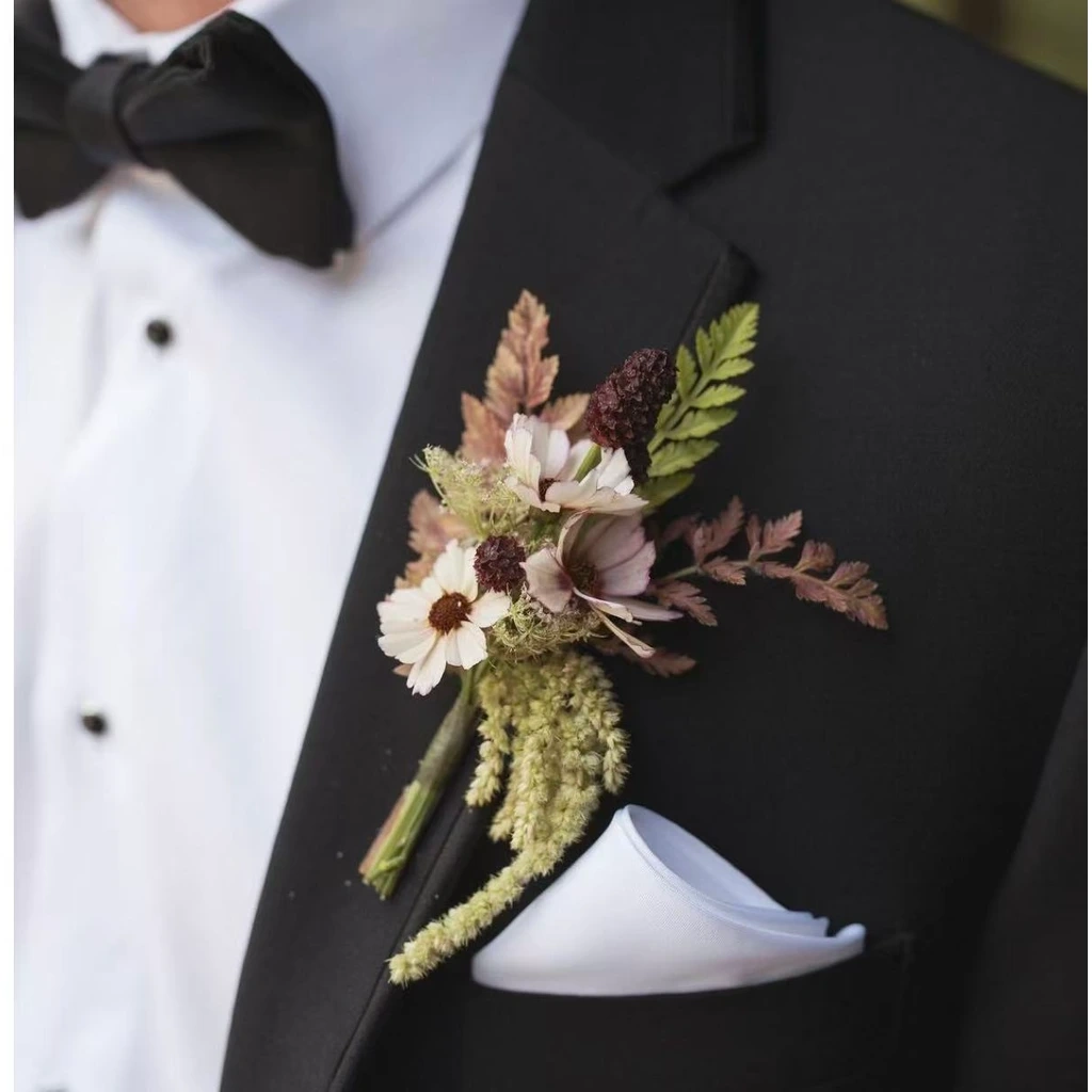 Rustic Earth Tone Boutonniere · 大地色系胸花